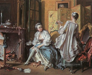  Rococo Art Painting - La Toilette Rococo Francois Boucher